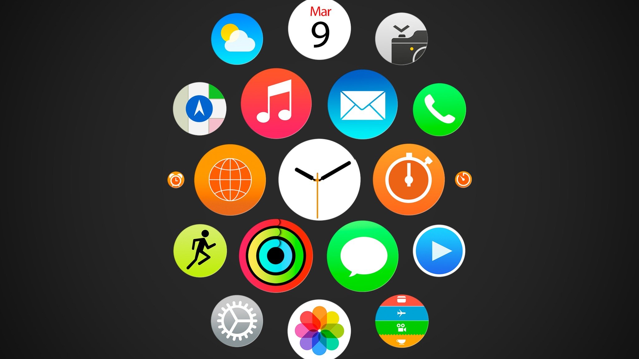 apple horloge horloge apple menu couleur icônes
