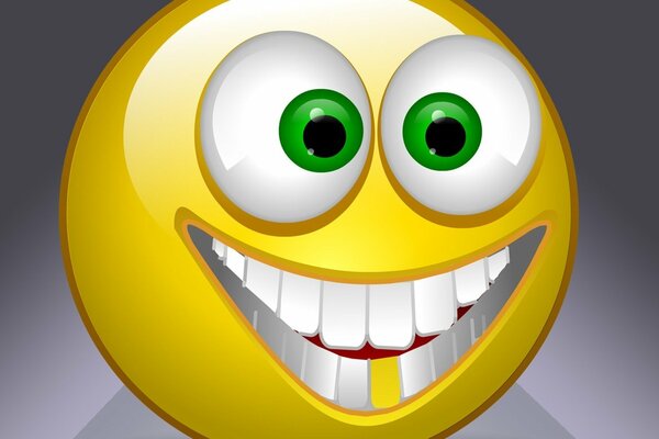 Smiley avec des dents et de grands yeux