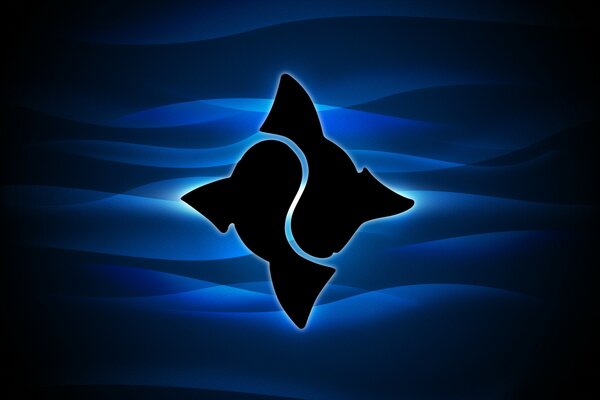 Logo deux baleines sur les vagues
