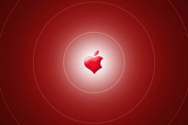Logo apple en forme de coeur