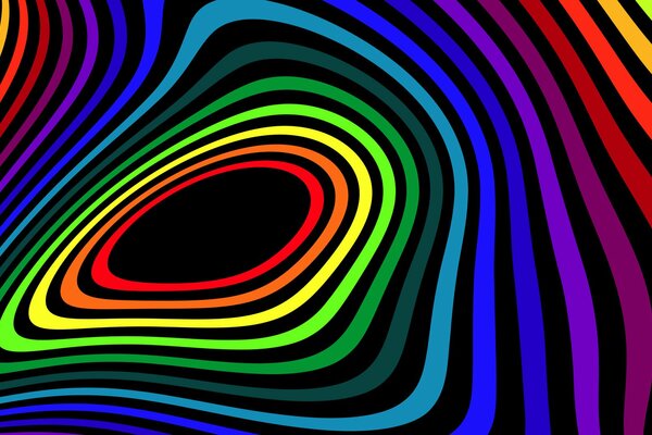 Psychédélique. Bandes dans les couleurs du spectre de l arc-en-ciel