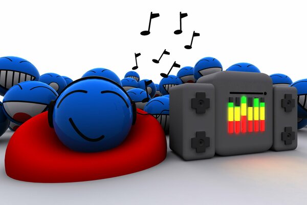 Smileys bleus sur fond blanc