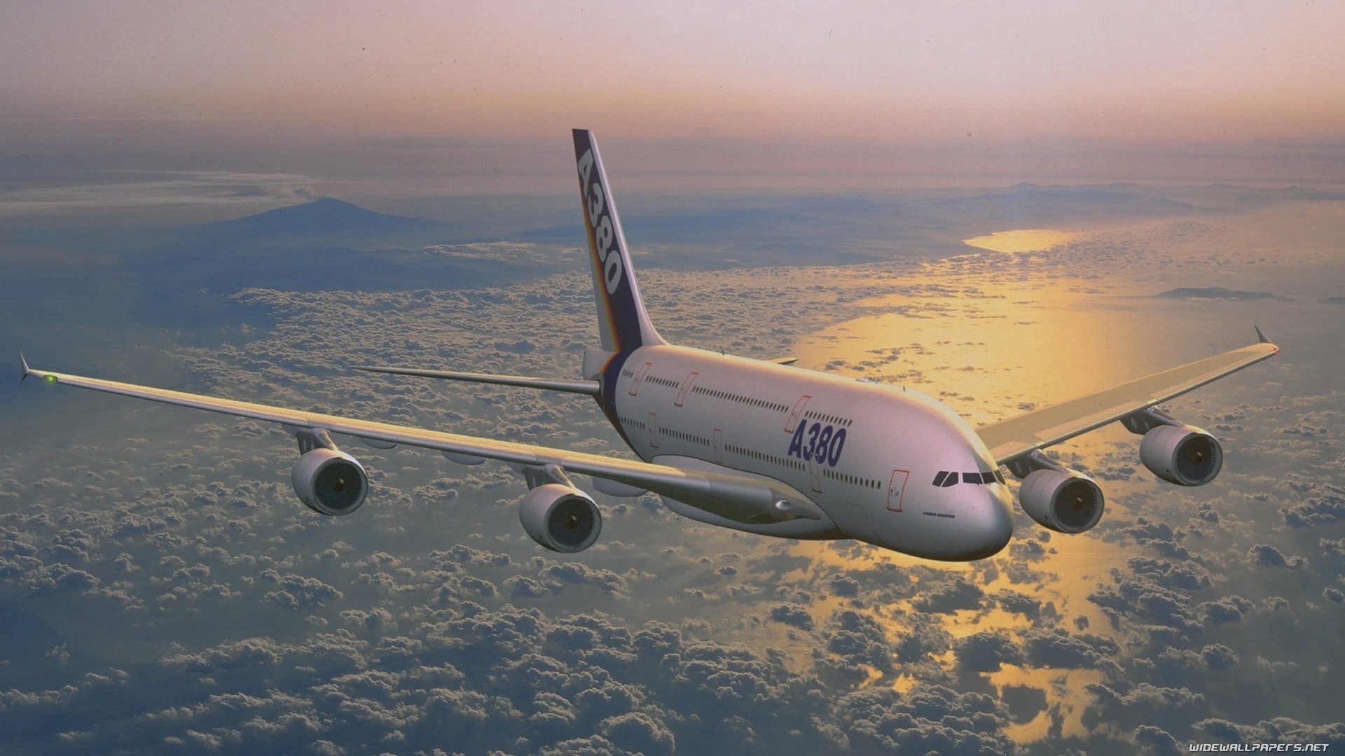 ciel a380 airbus avion nuage bleu