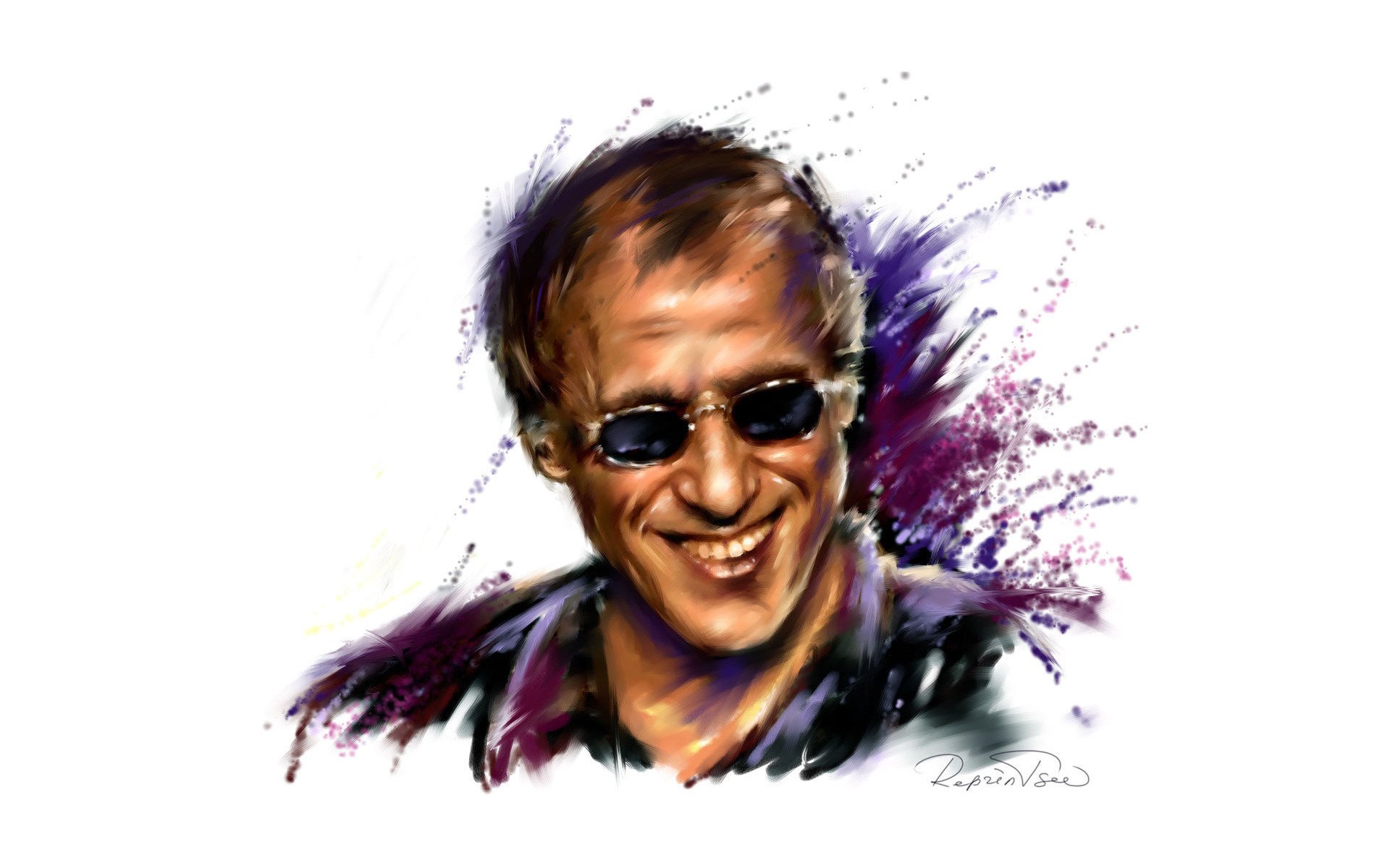 adriano celentano acteur chanteur dessin portrait acteurs fond blanc lunettes visage
