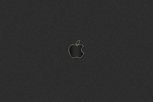 Logo pomme noire sur fond noir