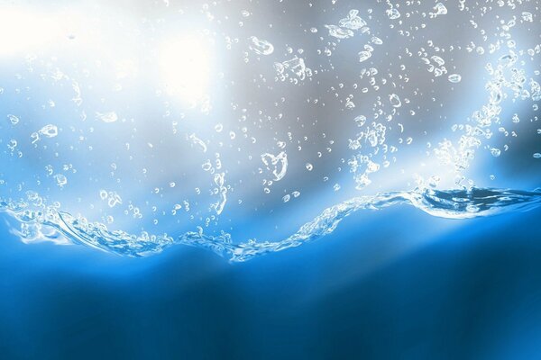 Bulles d air blanches dans l eau