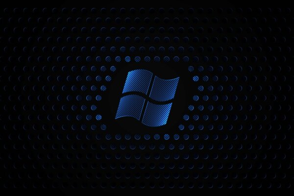 Logo Windows avec texture sur fond bleu