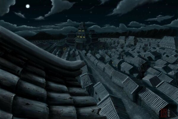 Nuit Japon vue de dessus