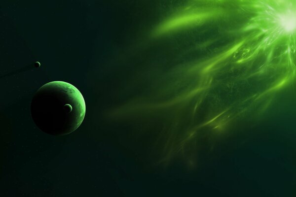 Rayonnement solaire vert dans l espace