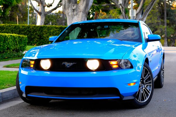 Ford Mustang bleu gt 2010