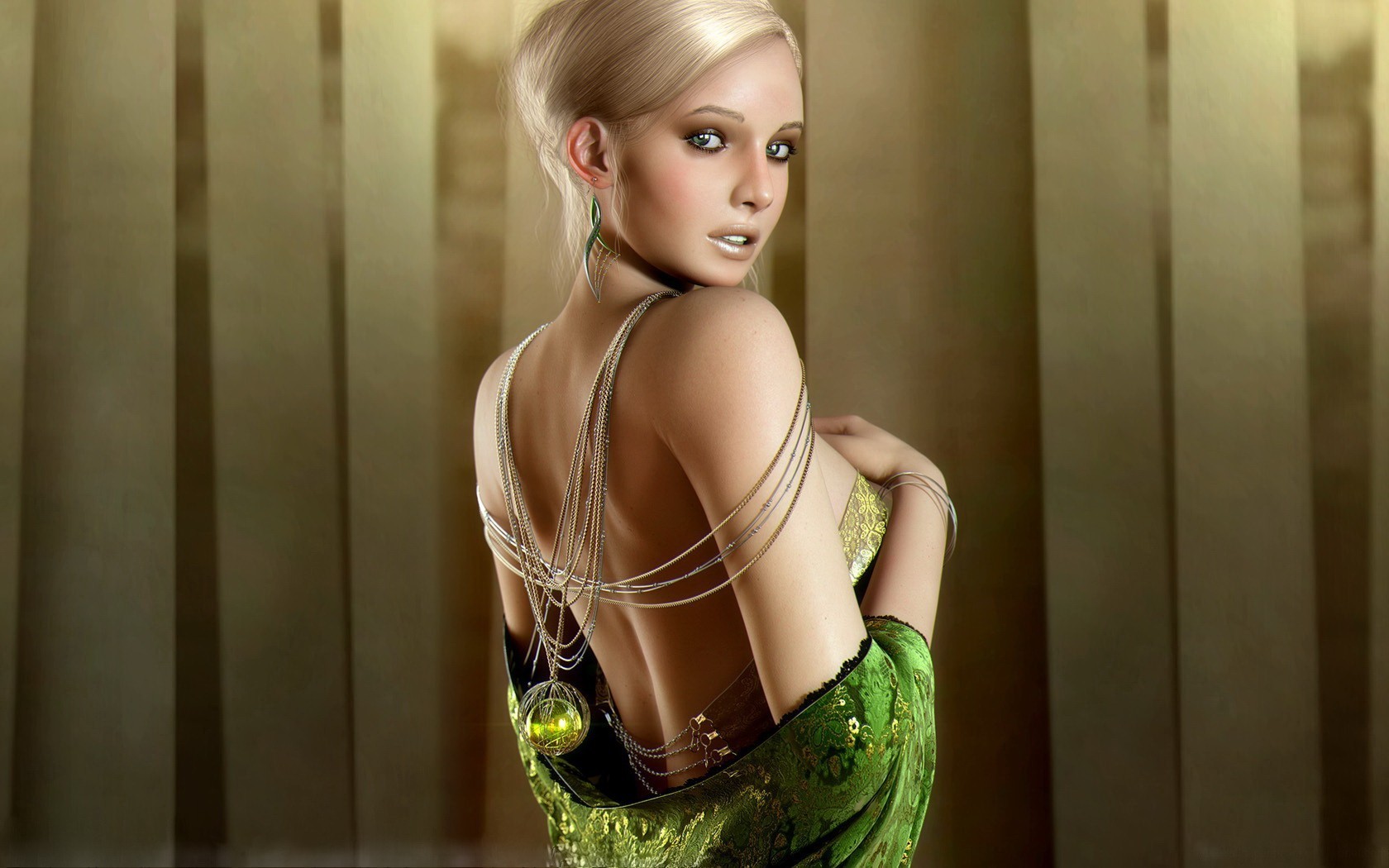 fille pendentif chaînes