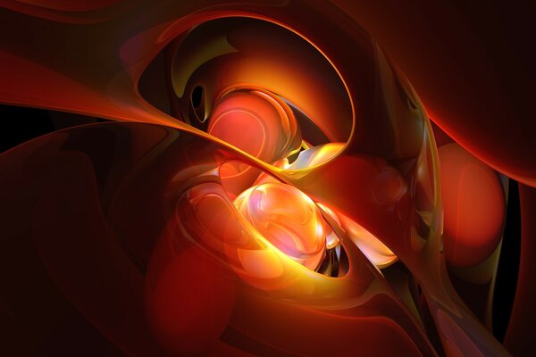 Éclat rouge orangé brillant avec courbure