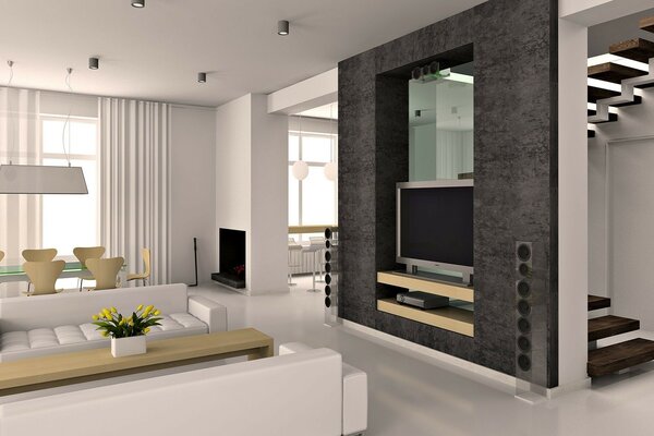 Intérieur de la maison dans le style de minimalisme