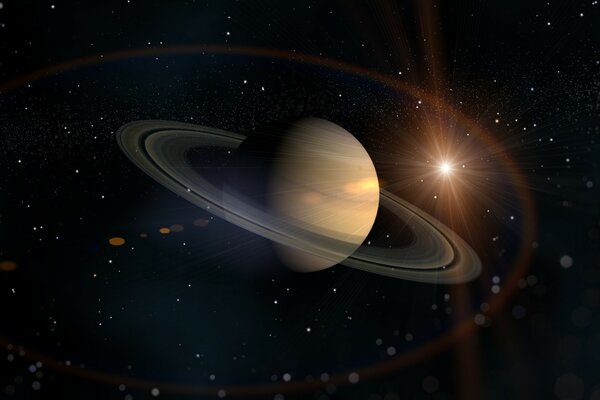 Les célèbres anneaux de la planète Saturne dans l espace noir