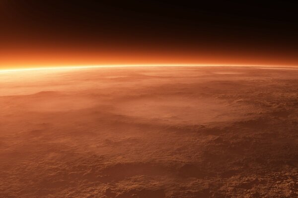 Planète rouge mars. vue depuis l espace