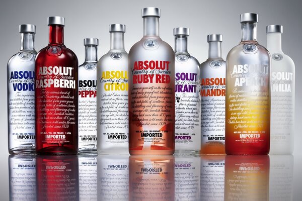 Vodka Absolut avec réflexion