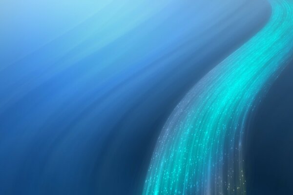 Cascade sur fond bleu