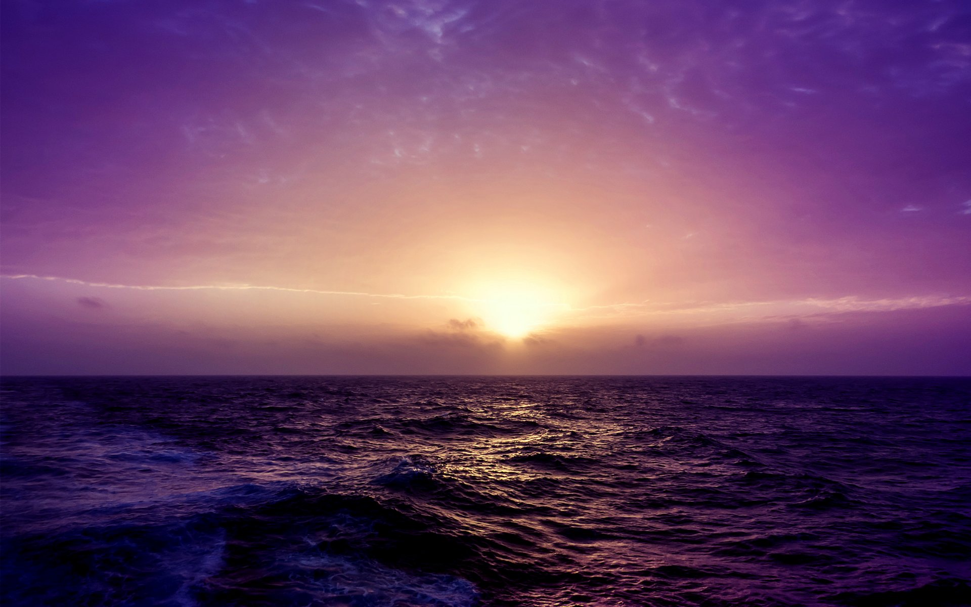 mer coucher de soleil ciel vagues soleil