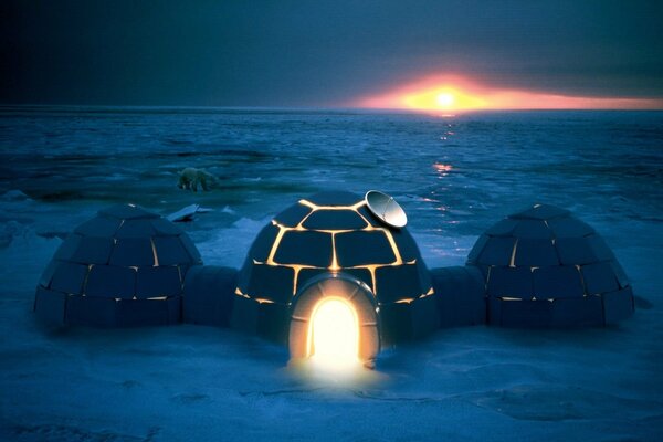 Lumière de l aiguille dans l Antarctique