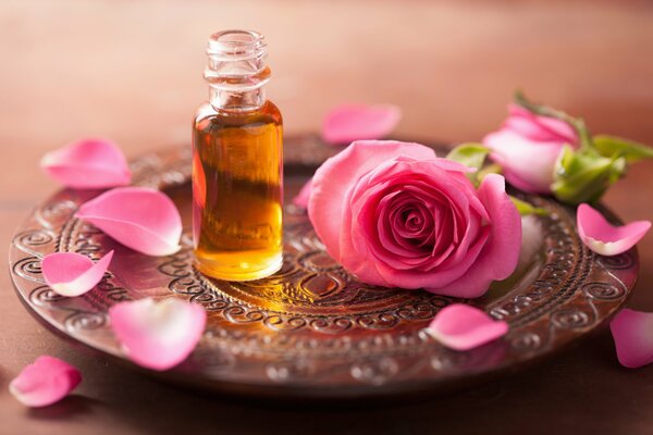 Pétales de rose, relax, spa
