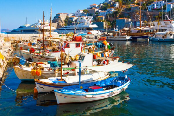 Port maritime de Santorin en Grèce