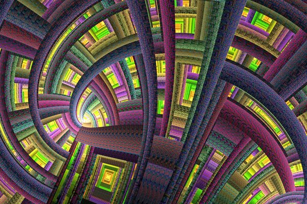 Tunnel fabuleux avec des motifs multicolores