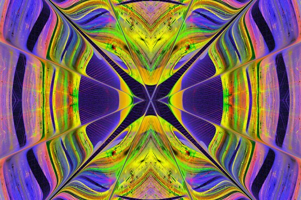 Motif de symétrie sur vitrail dans les lignes