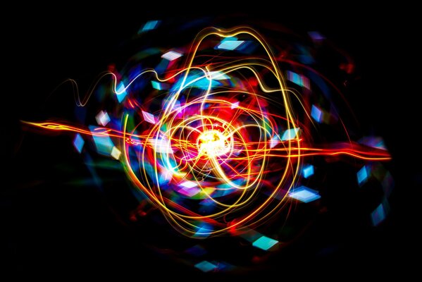 Graphiques lumineux sur fond noir