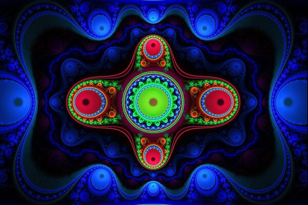 Graphiques symétriques fantastiques de couleurs vives