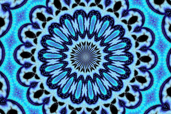 Courbes circulaires bleues psychédéliques