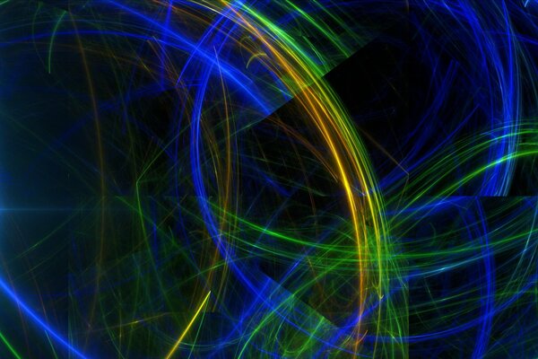 Lignes colorées sur fond bleu foncé