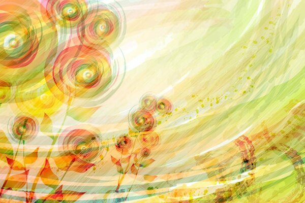 Peinture abstraite de fleurs en couleurs d été