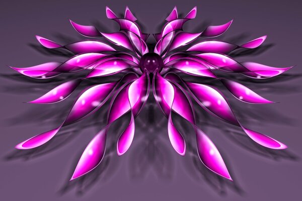 Fleur lumineuse peinte avec beaucoup de pétales
