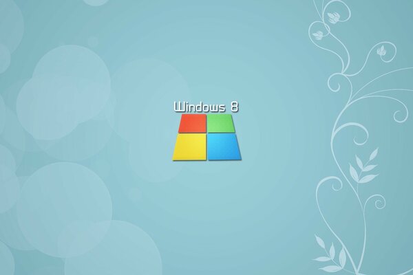 Icône de Windows multicolore sur fond bleu avec des motifs
