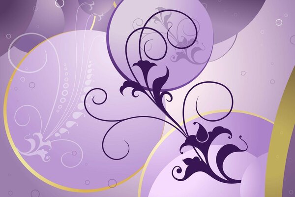 Motifs floraux sur fond lilas