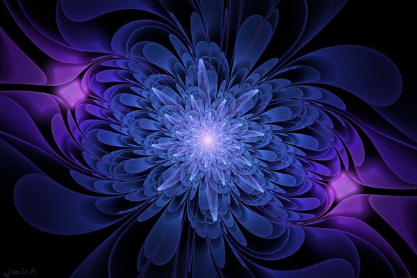 Fleur graphique de couleur bleue et sereine