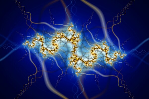 Plexus nerveux complexe sur fond bleu