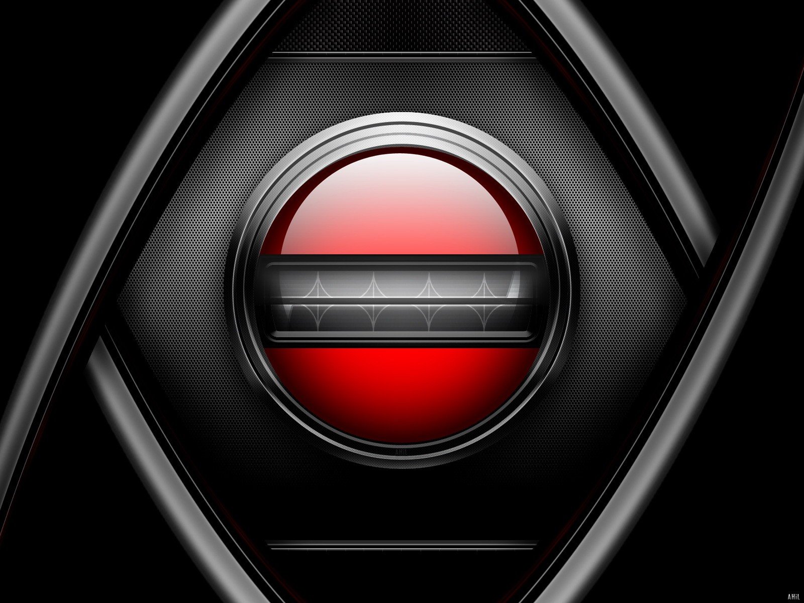 maille métal bouton noir rouge