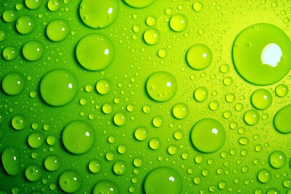 Pomme verte dans des gouttes d eau