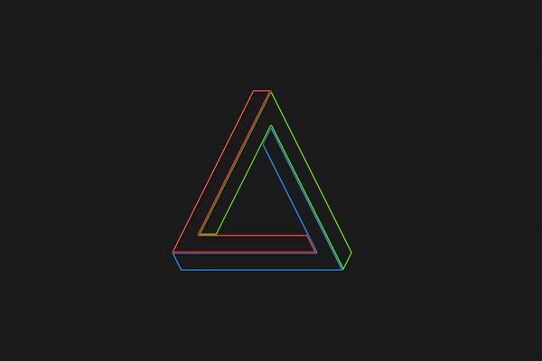 Lignes multicolores en forme de triangle