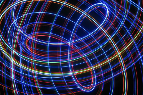 Rayons lumineux. Rayons multicolores