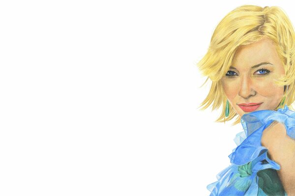 Portrait de vecteur d une jeune fille de Cate Blanchett