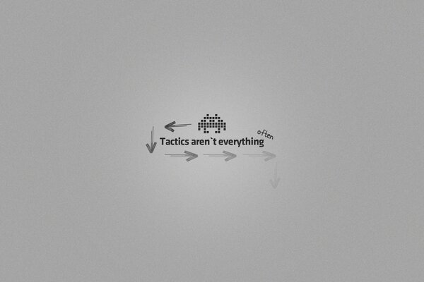Phrase en anglais sur la tactique sur fond gris