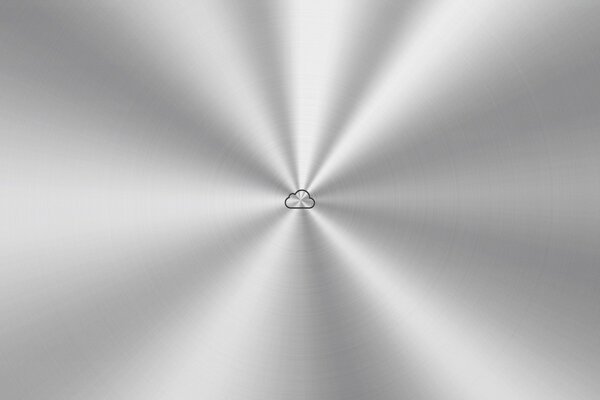 Minimalisme. Surface métallique avec logo icloud
