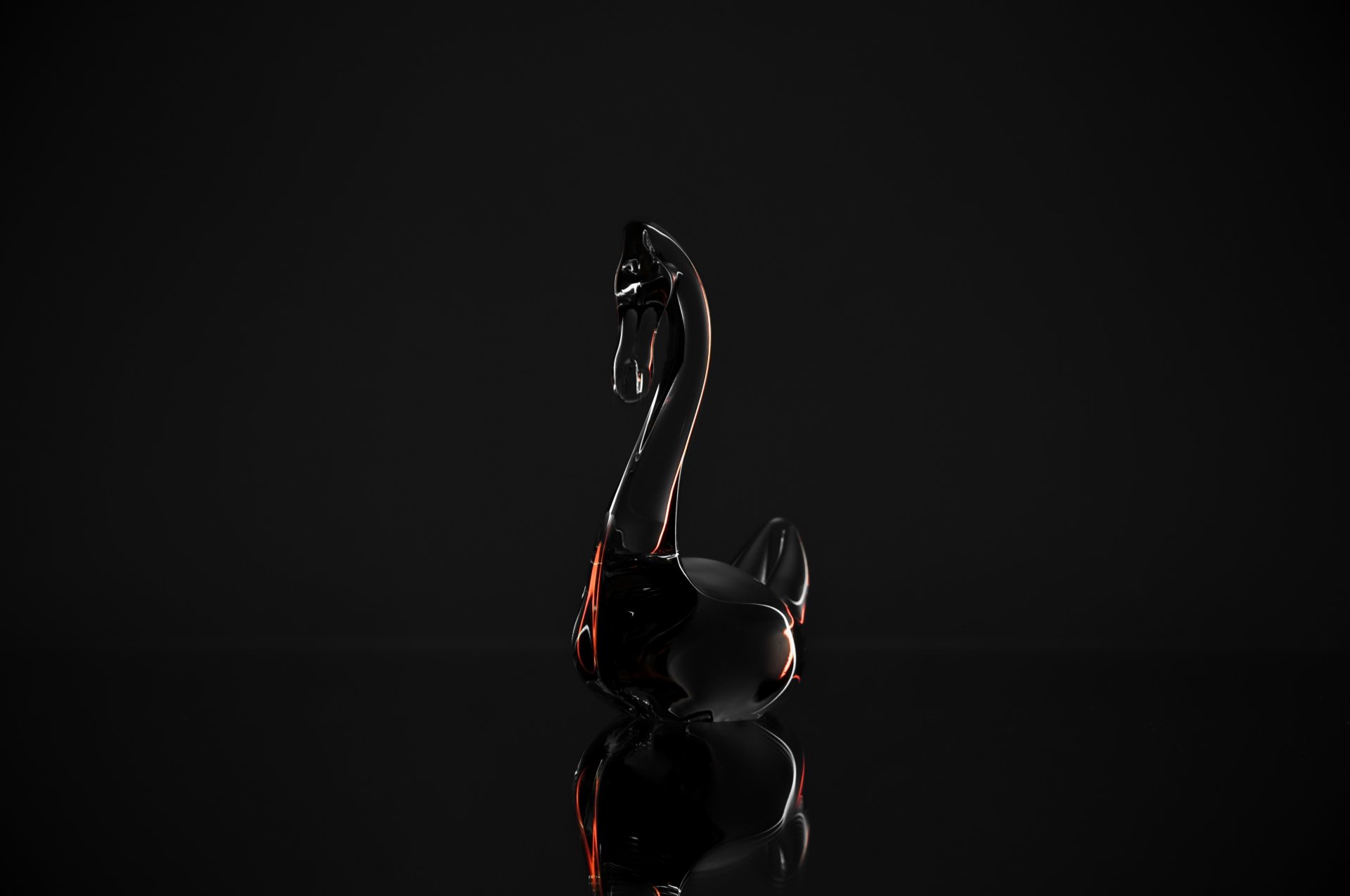 cygne cristal miroir