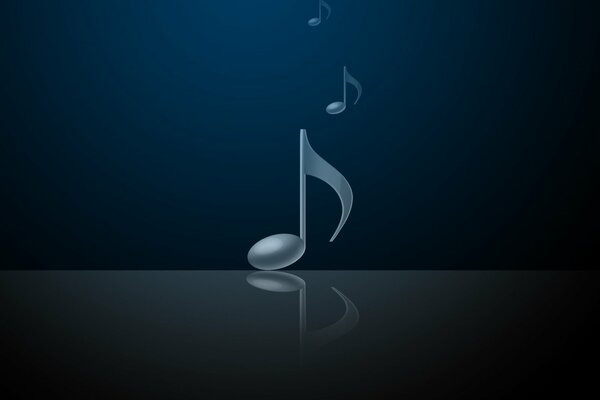 Note blues et son reflet