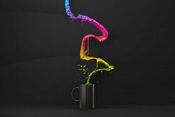 Tasse avec boisson dans le style de minimalisme