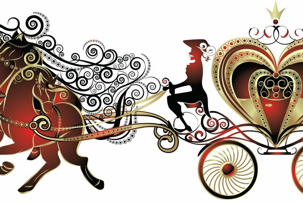 Chariot magique tiré par un trio ludique