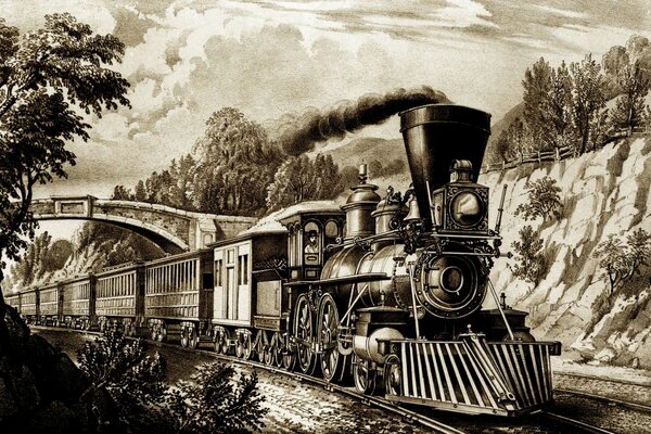 Retour dans le passé. Image de locomotive ferroviaire
