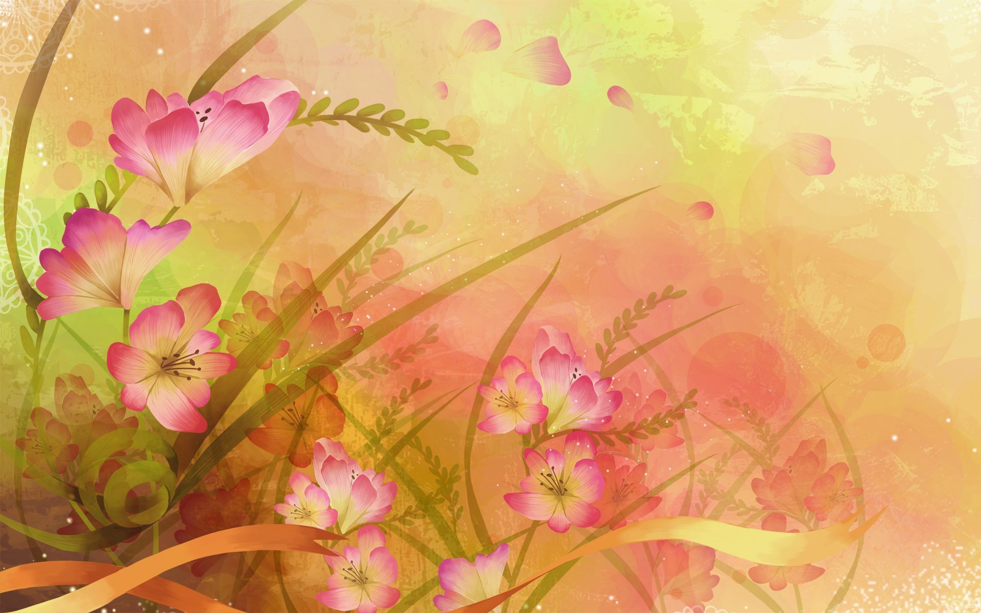 fleurs fond abstraction